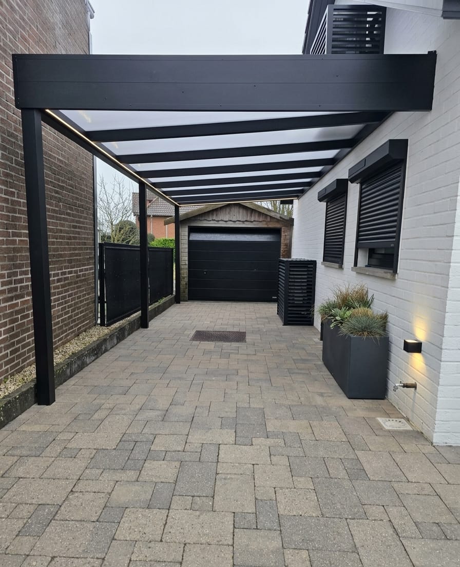 Aluminium carport met gesloten dakplaten – D&C Terrasoverkappingen